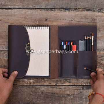 A5 Leather Spiral-Bound Watercolor Sketchbook for Travelers